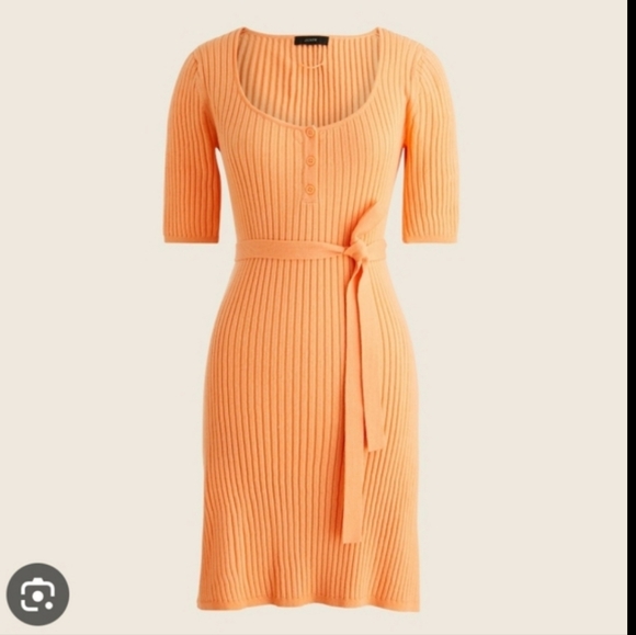 J. Crew Orange Ribbed Mini Dress - Picture 8 of 9
